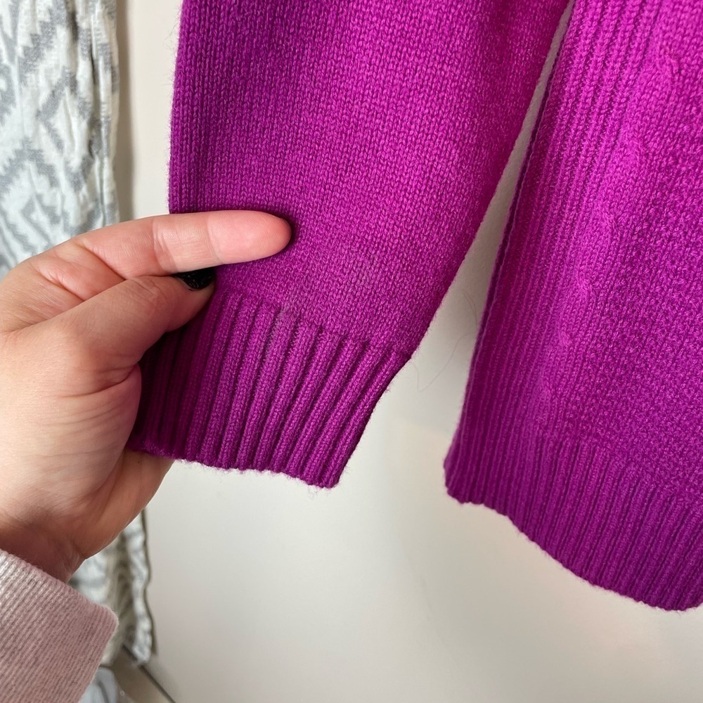 Talbots Women’s Sweater Size Small Petite Pink Lambswool Blend Mock Neck Cozy - Picture 5 of 10